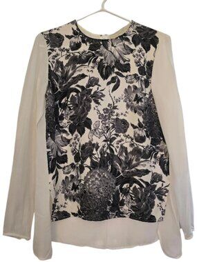 Stella McCartney Floral-Front Silk Blouse | 38